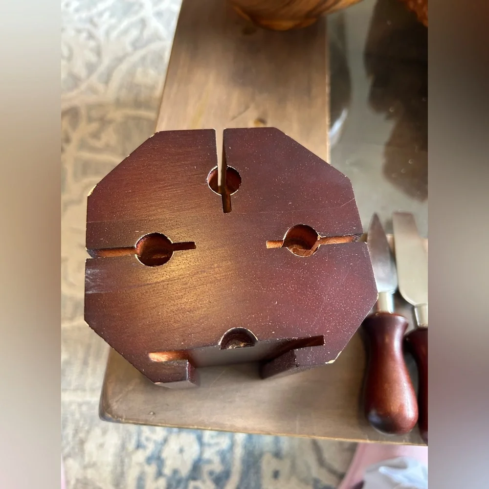 TRUDEAU Wooden 4 Cheese Knife Set
